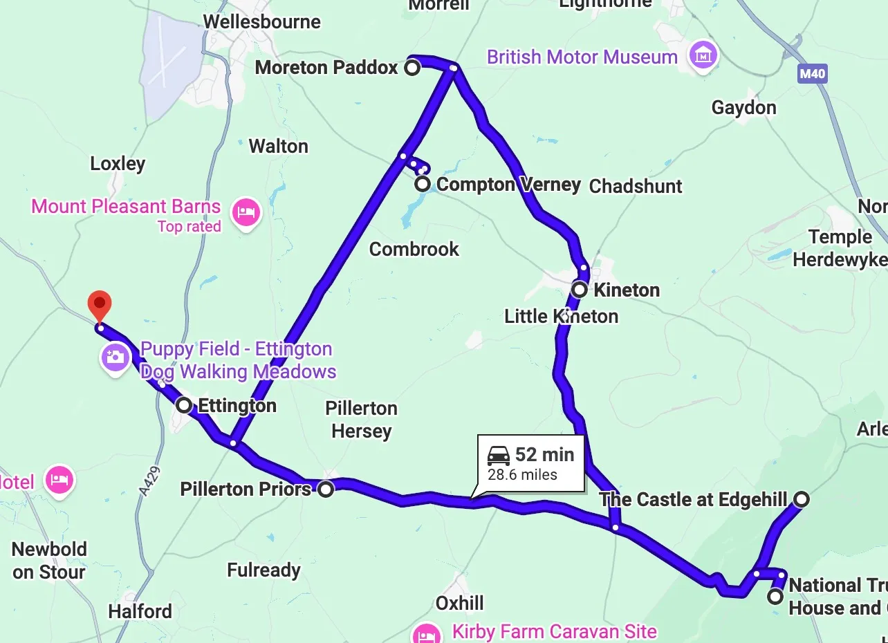 C&M The Hill to The Castle at Edgehill route map